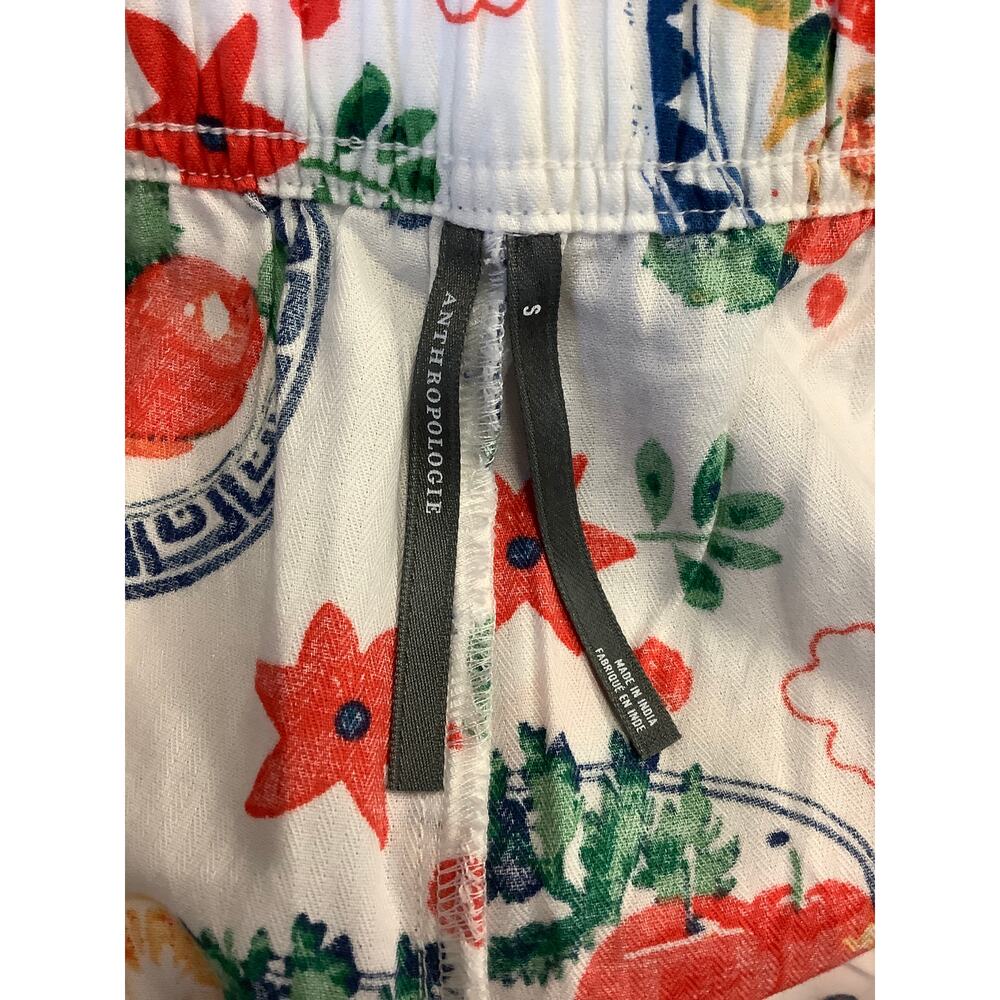 Anthropologie Women's Small Ivory Printed LyreBird Cloud Long PJ Set K16-7 - Picture 6 of 8